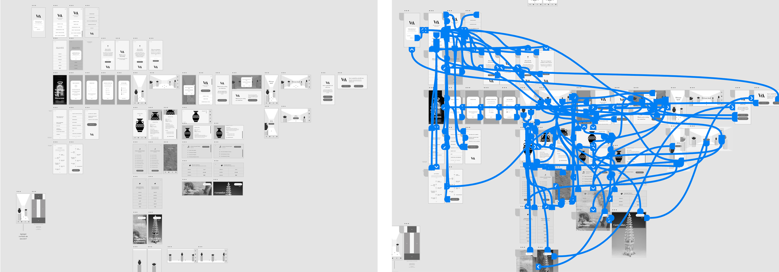 Wireframe screens